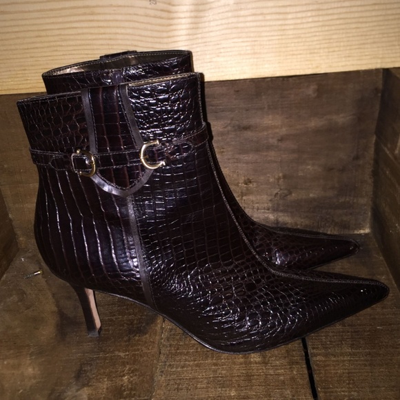 Ann Taylor Ankle Boots Dark Brown Size 9 - Picture 7 of 8